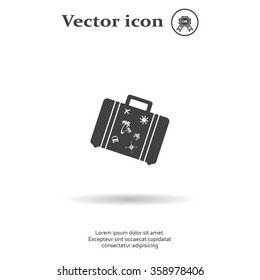 Bag tourist web icon. vector design