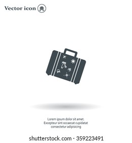 Bag tourist web icon. vector design