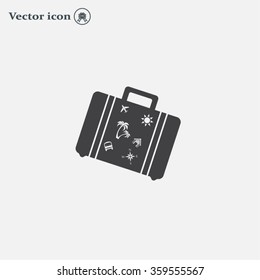 Bag tourist web icon. vector design