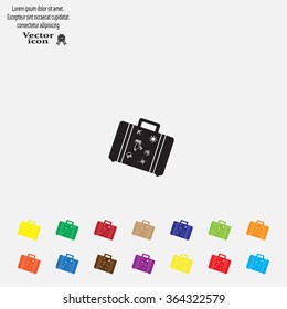 Bag tourist web icon. vector design