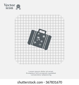 Bag tourist web icon. vector design