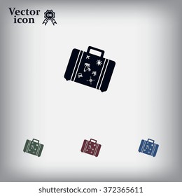 Bag tourist web icon. vector design