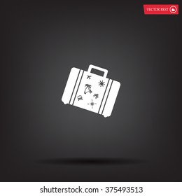 Bag tourist web icon. vector design