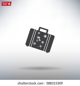 Bag tourist web icon. vector design