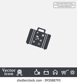 Bag tourist web icon. vector design