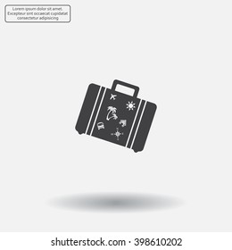 Bag tourist web icon. vector design