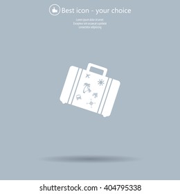 Bag tourist web icon. vector design