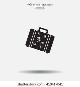 Bag tourist web icon. vector design