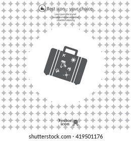 Bag tourist web icon. vector design