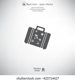 Bag tourist web icon. vector design
