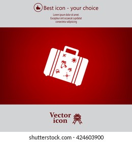 Bag tourist web icon. vector design