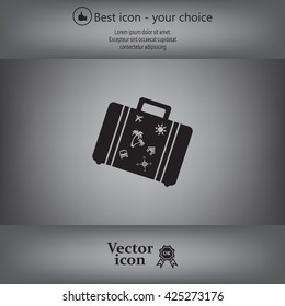 Bag tourist web icon. vector design