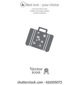 Bag tourist web icon. vector design