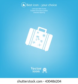 Bag tourist web icon. vector design