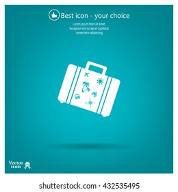 Bag tourist web icon. vector design