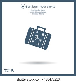 Bag tourist web icon. vector design