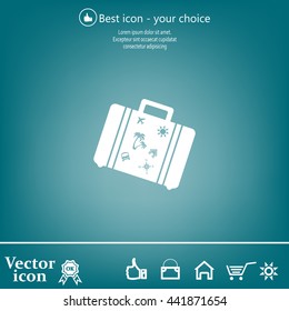 Bag tourist web icon. vector design