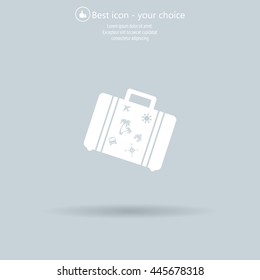 Bag tourist web icon. vector design