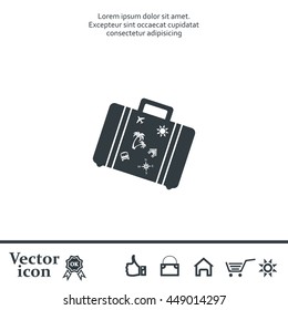 Bag tourist web icon. vector design