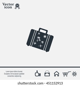 Bag tourist web icon. vector design