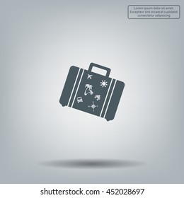 Bag tourist web icon. vector design