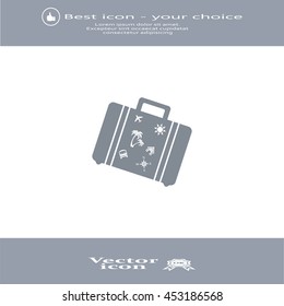 Bag tourist web icon. vector design
