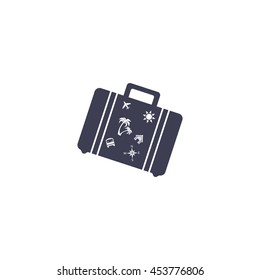 Bag tourist web icon. vector design