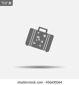 Bag tourist web icon. vector design