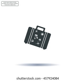 Bag tourist web icon. vector design