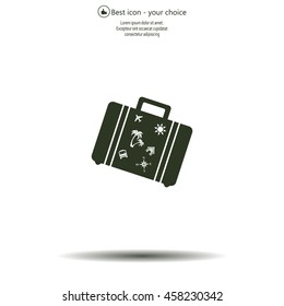 Bag tourist web icon. vector design