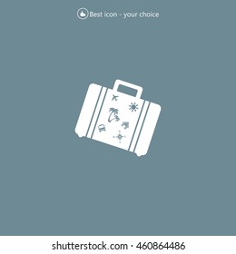 Bag tourist web icon. vector design