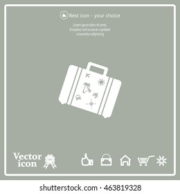 Bag tourist web icon. vector design