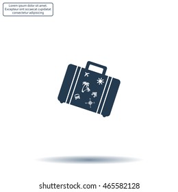 Bag tourist web icon. vector design