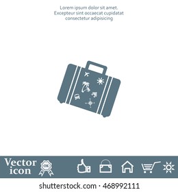 Bag tourist web icon. vector design