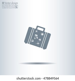 Bag tourist web icon. vector design