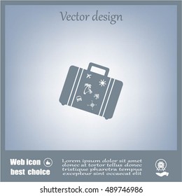 Bag tourist web icon. vector design