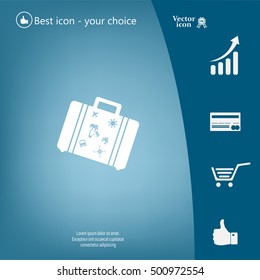 Bag tourist web icon. vector design