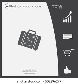 Bag tourist web icon. vector design