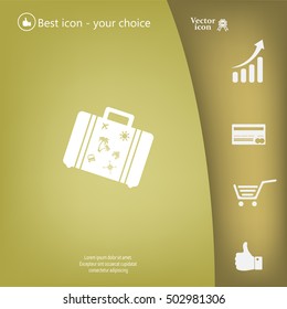 Bag tourist web icon. vector design