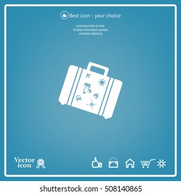 Bag tourist web icon. vector design