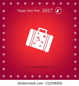 Bag tourist web icon. vector design
