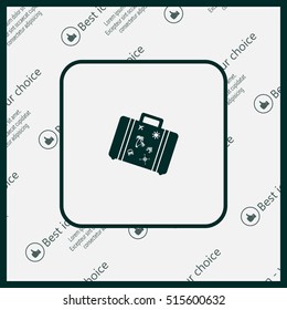 Bag tourist web icon. vector design