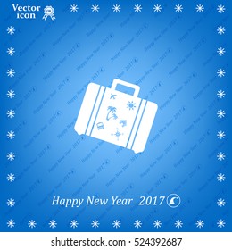 Bag tourist web icon. vector design