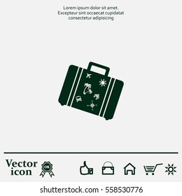 Bag tourist web icon. vector design