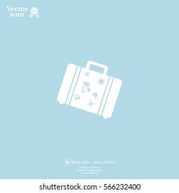 Bag tourist web icon. vector design