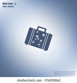 Bag tourist web icon. vector design