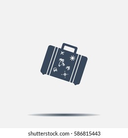 Bag tourist web icon. vector design