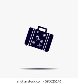 Bag tourist web icon. vector design