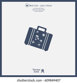 Bag tourist web icon. vector design