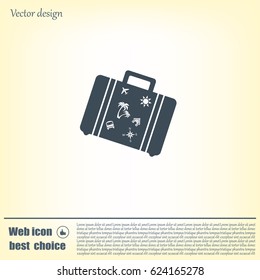 Bag tourist web icon. vector design